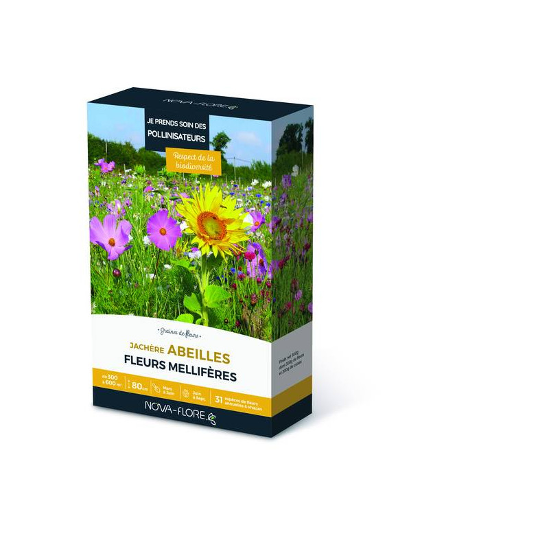JACHERE ABEILLES 300 à 600M2 de Novaflore - fleurs melliferes pour papillons et abeilles dans Graines de Jachere fleurie