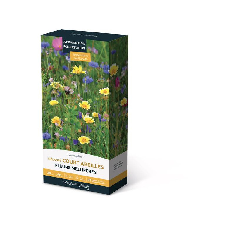 MELANGE COURT ABEILLES 30M2 de Novaflore - fleurs melliferes pour papillons et abeilles dans Graines de Fleurs pour les abeilles