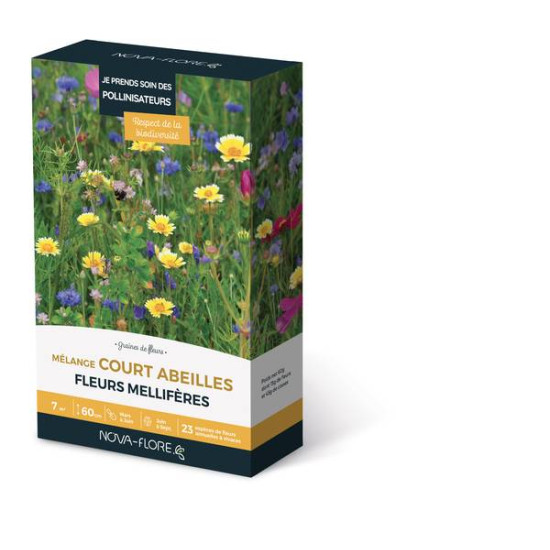 MÉLANGE COURT ABEILLES 7M2 de Novaflore - fleurs melliferes pour papillons et abeilles dans Graines de Fleurs pour les abeilles