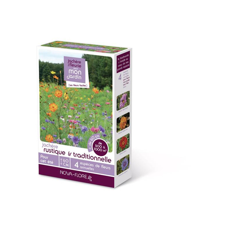JACHERE RUSTIQUE 500 à 1000M2 de Novaflore - fleurs melliferes pour papillons et abeilles dans Graines de Jachere fleurie