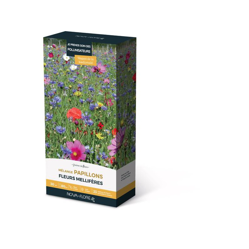 MÉLANGE PAPILLONS 30M2 de Novaflore - fleurs melliferes pour papillons et abeilles dans Graines de Fleurs pour les abeilles