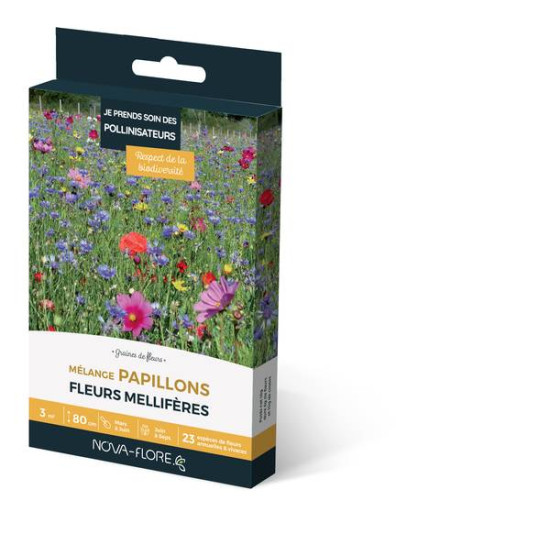 MÉLANGE PAPILLONS 3M2 de Novaflore - fleurs melliferes pour papillons et abeilles dans Graines de Fleurs pour les abeilles