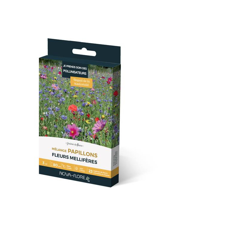 MÉLANGE PAPILLONS 3M2 de Novaflore - fleurs melliferes pour papillons et abeilles dans Graines de Fleurs pour les abeilles