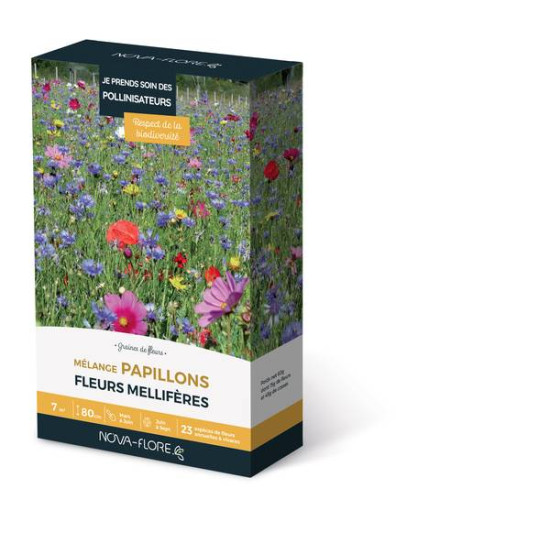 MÉLANGE PAPILLONS 7M2 de Novaflore - fleurs melliferes pour papillons et abeilles dans Graines de Fleurs pour les abeilles