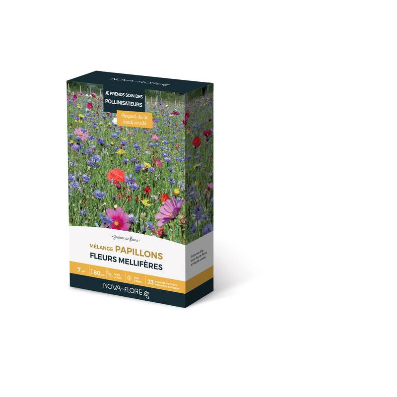 MÉLANGE PAPILLONS 7M2 de Novaflore - fleurs melliferes pour papillons et abeilles dans Graines de Fleurs pour les abeilles