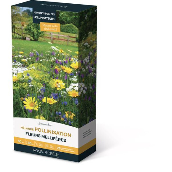 MELANGE POLLINISATION 30M2 de Novaflore - fleurs melliferes pour papillons et abeilles dans Graines de Fleurs pour les abeilles