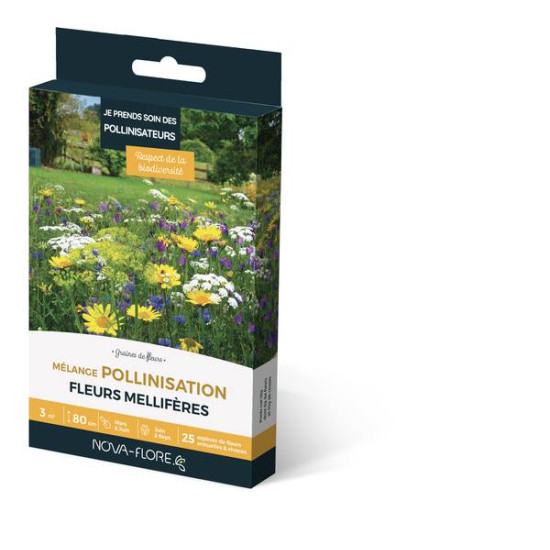 MÉLANGE POLLINISATION 3M2 de Novaflore - fleurs melliferes pour papillons et abeilles dans Graines de Fleurs pour les abeilles