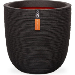 Pot boule strié 54x52 noir de Capi Europe - Cache et pot décoratifs design dans Cache-pot et pot déco