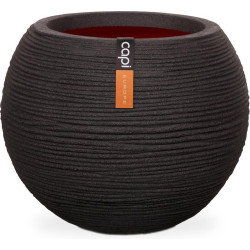 Pot boule strié 62x48 noir de Capi Europe - Cache et pot décoratifs design dans Cache-pot et pot déco