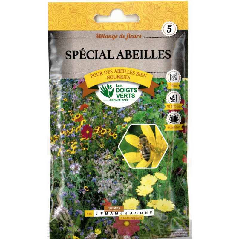 Melange Fleurs Spécial Abeille 20G -graines de Les Doigts Verts - graines de Gironde à Bordeaux dans Graines de Jachere fleurie