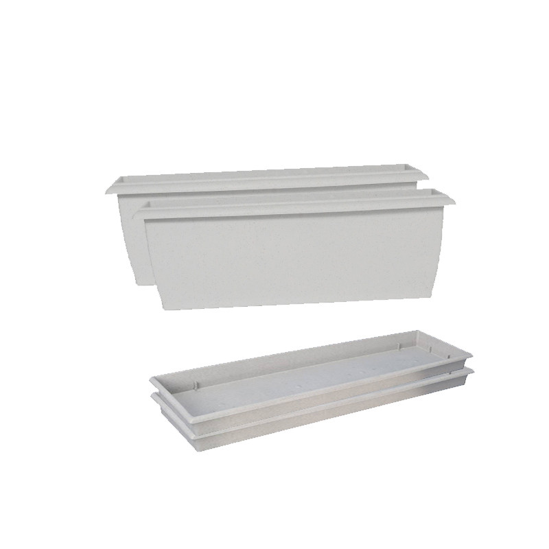 /Jardiniere Evolution 50X2+Plat Ston -Pot Rivier de Riviera - fabricant de Pots à reserve d'eau et sans réserve dans Jardinieres