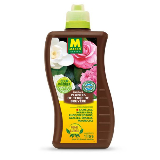 Engrais liquide plantes de terre de bruyère 1 l de Masso - Engrais bio et soin des plantes dans Engrais Liquide pour plantes