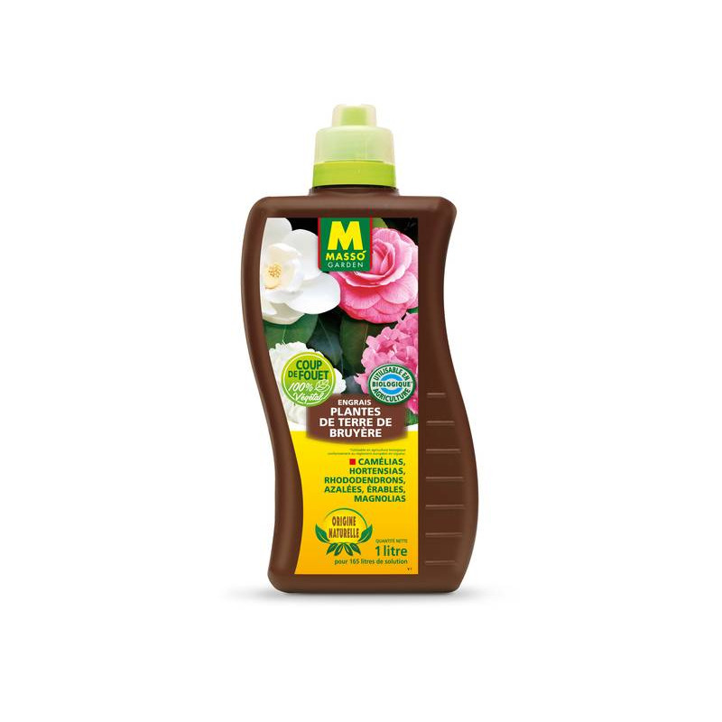 Engrais liquide plantes de terre de bruyère 1 l de Masso - Engrais bio et soin des plantes dans Engrais Liquide pour plantes