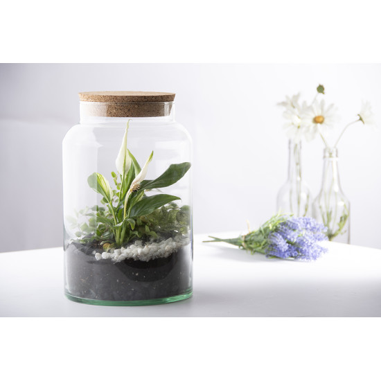 Esschert Design Beton S – Lampe à Huile En Béton & Acier Inox – Décoration Intérieur Extérieur Ø 13,7 × 17 Cm