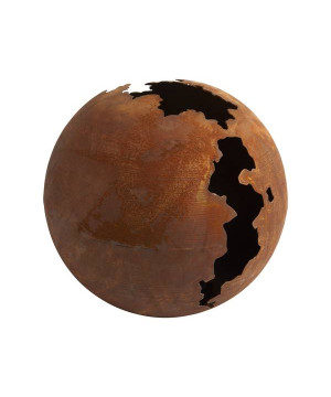 SPHERE CRAQUELEE METAL ROUILLE 40CM de Chamorin - Déco pour le jardin dans Statue pour le jardin
