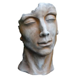 Visage homme 1/2 rouille 115cm de Chamorin - Déco pour le jardin dans Statue pour le jardin