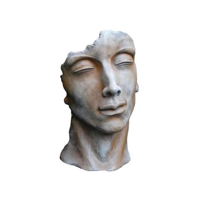 Visage homme 1/2 rouille 115cm de Chamorin - Déco pour le jardin dans Statue pour le jardin