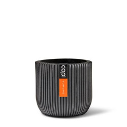 Pot boule Groove 18x16 noir de Capi Europe - Cache et pot décoratifs design dans Cache-pot et pot déco