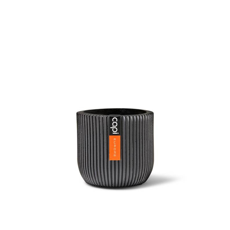 Pot boule Groove 18x16 noir de Capi Europe - Cache et pot décoratifs design dans Cache-pot et pot déco