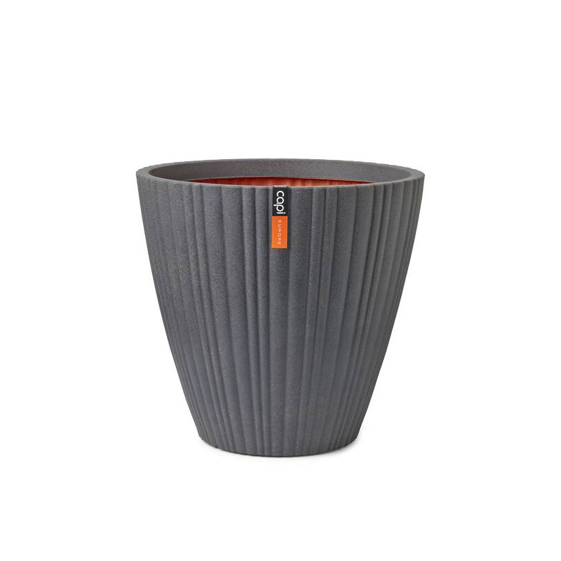 Vase évasé rond Tube NL 55x52 gris foncé de Capi Europe - Cache et pot décoratifs design dans Cache-pot et pot déco