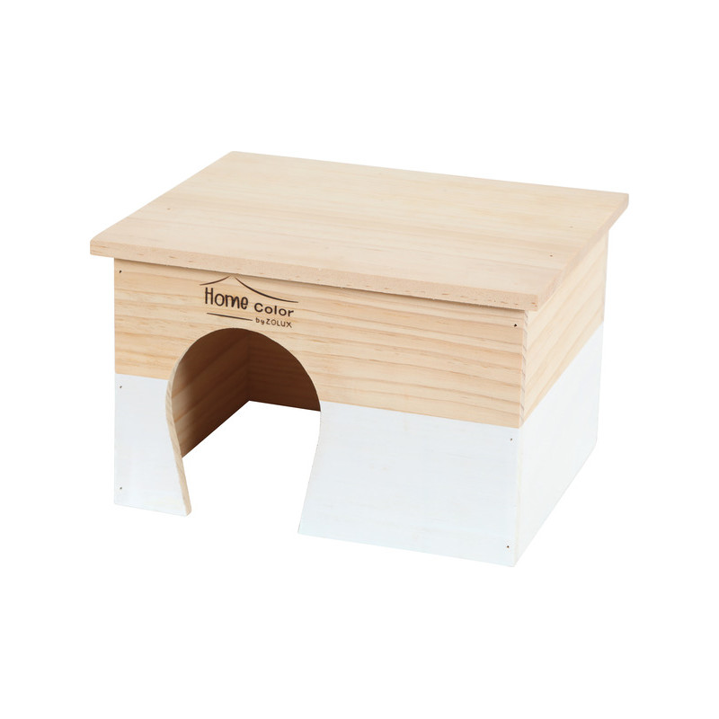 MAISON BOIS HOME C RECT L BLC de Zolux - Produit pour animaux dans Maison pour rongeurs