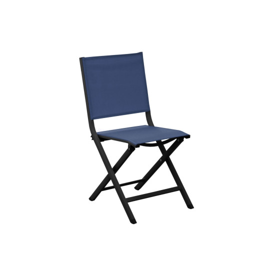 CHAISE THEMA PLIANTE GRAPHITE/BLEU de Proloisirs - Océo - table et fauteuil et mobilier de jardin dans 🪑 Chaise pour l'exterieur