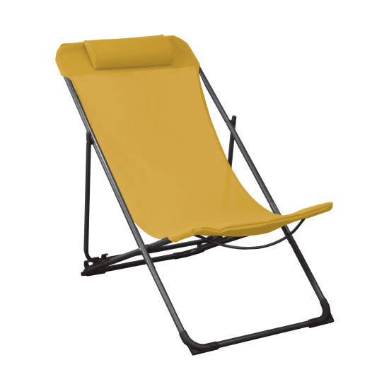 /Chilienne Globe Graphite et Moutarde - Mobilier de Jardin Confortable et Élégant de Proloisirs - Océo - table et fauteuil et...