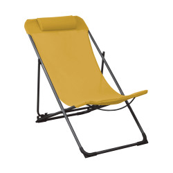 /Chilienne Globe Graphite et Moutarde - Mobilier de Jardin Confortable et Élégant de Proloisirs - Océo - table et fauteuil et...