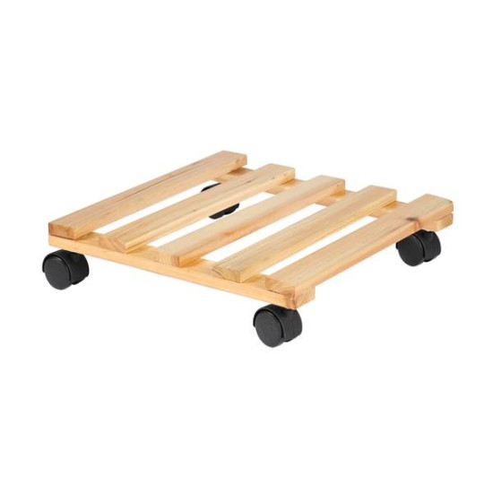 Support à roulettes bois 30x30cm de Jardinerie Bordeaux Libourne Gironde dans selette - porte-plantes - roule pot