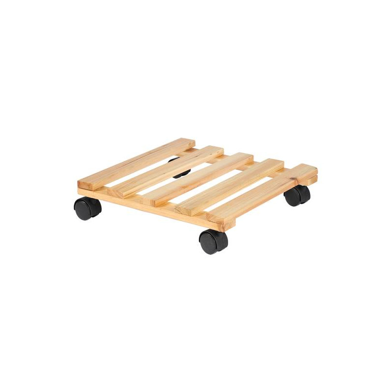 Support à roulettes bois 30x30cm de Jardinerie Bordeaux Libourne Gironde dans selette - porte-plantes - roule pot