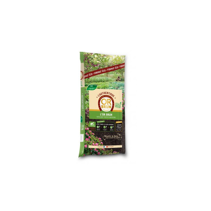 Or Brun Jardin Authentique 25kg - Amendement Naturel pour Plantes et Jardins de Or brun-Fertilisant Biologique dans Terreaux ...