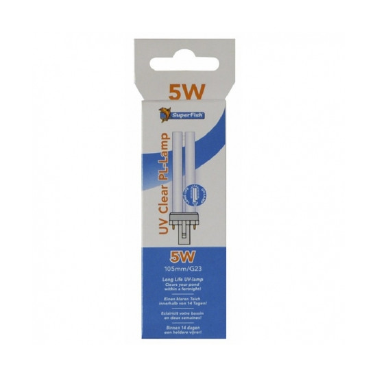 Ampoule uv 5w g23-105mm de Superfish - Aquadistri - accessoires pour aquarium et bassin dans UV pour bassin