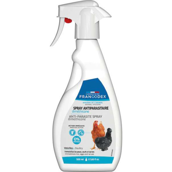 LOTION INSECTES DIMETHICONE VOLAILLES 500ML de Francodex - anti puce et soin pour chien et chat dans Produits d'entretien pou...