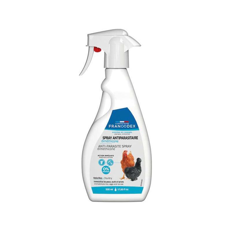 LOTION INSECTES DIMETHICONE VOLAILLES 500ML de Francodex - anti puce et soin pour chien et chat dans Produits d'entretien pou...