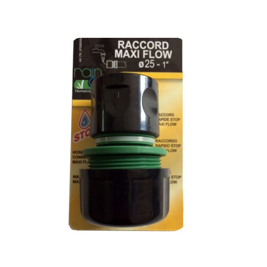 Raccord Rapide Stop Gros Debit D25Mm Maxi Flow de Rain Irrigation - arrosage goutte à goutte dans Raccord d'arrosage