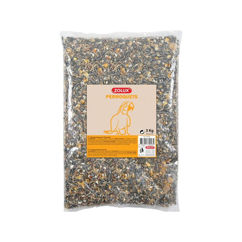 ALIM PERROQUET COUSSIN 3KG de Zolux - Produit pour animaux dans Graines pour oiseaux