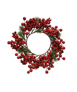 Couronne baies. branches de sapin couleur rouge de Kaemingk - deco de la maison dans ❄️Couronne de Noël