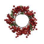 Couronne baies. branches de sapin couleur rouge de Kaemingk - deco de la maison dans ❄️Couronne de Noël
