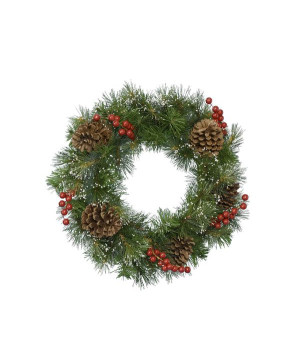/Couronne ipswich baies.p.pin vert/blc d50 de Kaemingk - deco de la maison dans ❄️Couronne de Noël