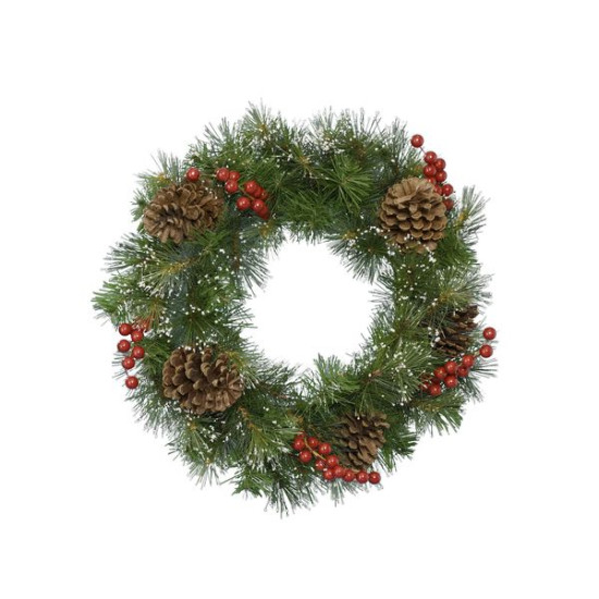 /Couronne ipswich baies.p.pin vert/blc d50 de Kaemingk - deco de la maison dans ❄️Couronne de Noël