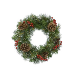 /Couronne ipswich baies.p.pin vert/blc d50 de Kaemingk - deco de la maison dans ❄️Couronne de Noël