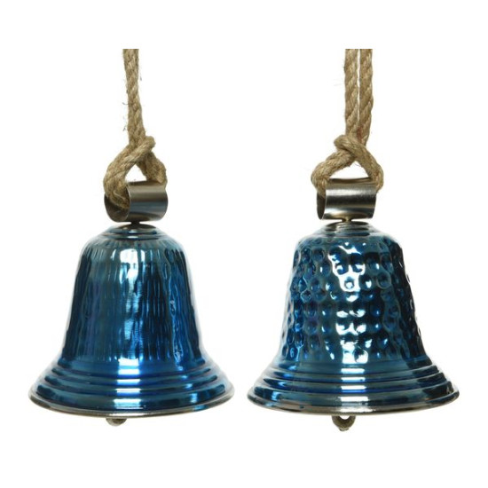 /CLOCHE MARTELE BLEU H14 de Kaemingk - deco de la maison dans 🎄Déco de sapin