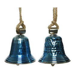 /CLOCHE MARTELE BLEU H14 de Kaemingk - deco de la maison dans 🎄Déco de sapin