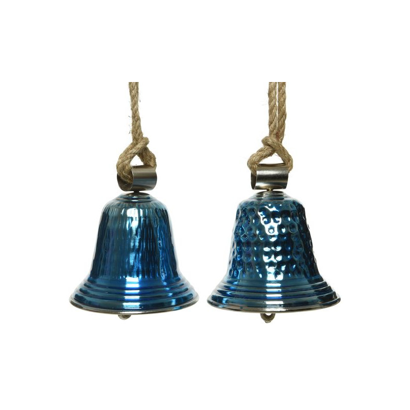 /CLOCHE MARTELE BLEU H14 de Kaemingk - deco de la maison dans 🎄Déco de sapin