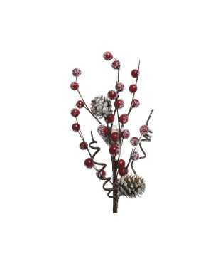 Spray mousse neige baies. pommes pin rouge noël de Kaemingk - deco de la maison dans 🎄Décoration de Noël