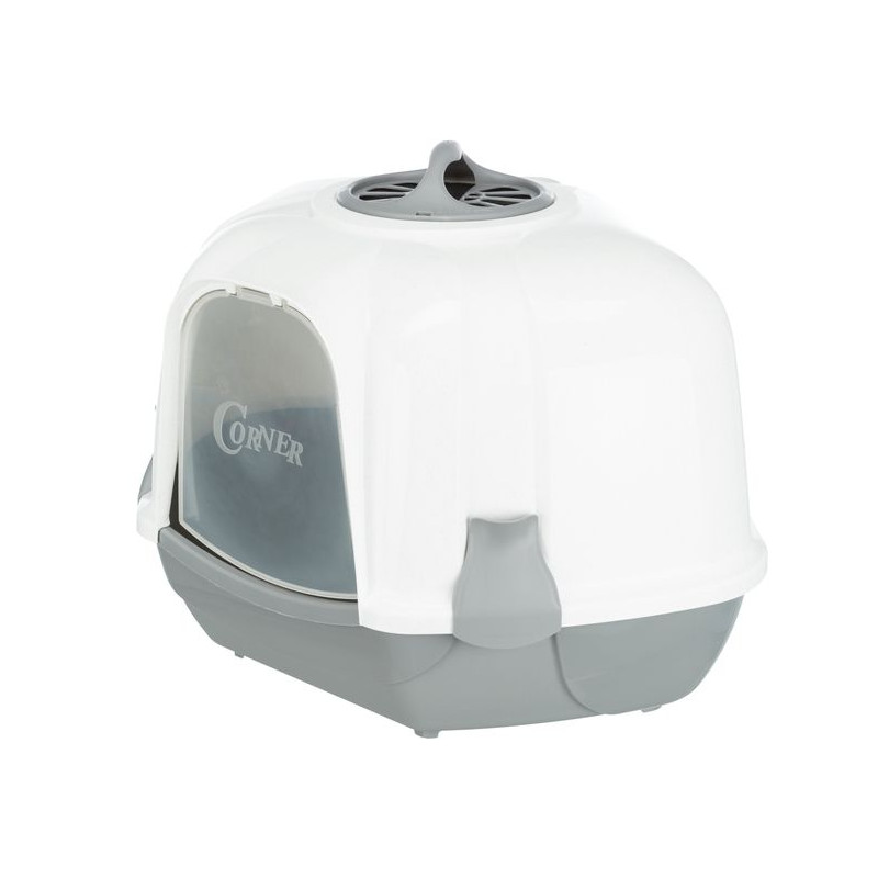 Bac litière angle Maro 60x43x52cm gris de Trixie - Produit pour animaux dans Maison de toilette pour chats