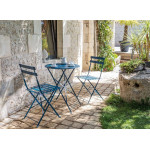 GUERIDON CUBA ROND 60 - BLEU de Proloisirs - Océo - table et fauteuil et mobilier de jardin dans Table de jardin