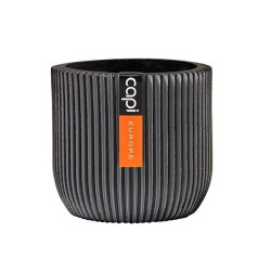 Pot boule Groove 10x9 noir de Capi Europe - Cache et pot décoratifs design dans Cache-pot et pot déco