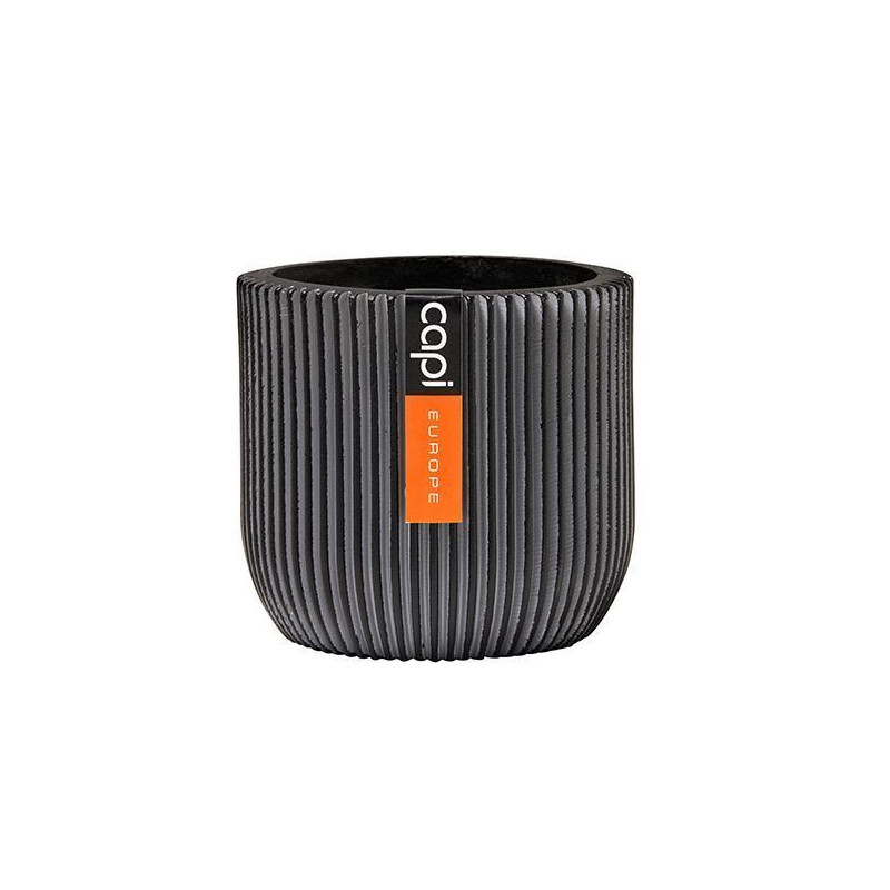 Pot boule Groove 10x9 noir de Capi Europe - Cache et pot décoratifs design dans Cache-pot et pot déco