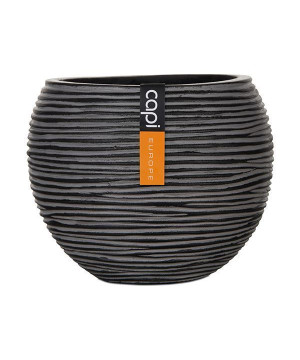Vase boule IV 21.5x18 noir de Capi Europe - Cache et pot décoratifs design dans Cache-pot et pot déco